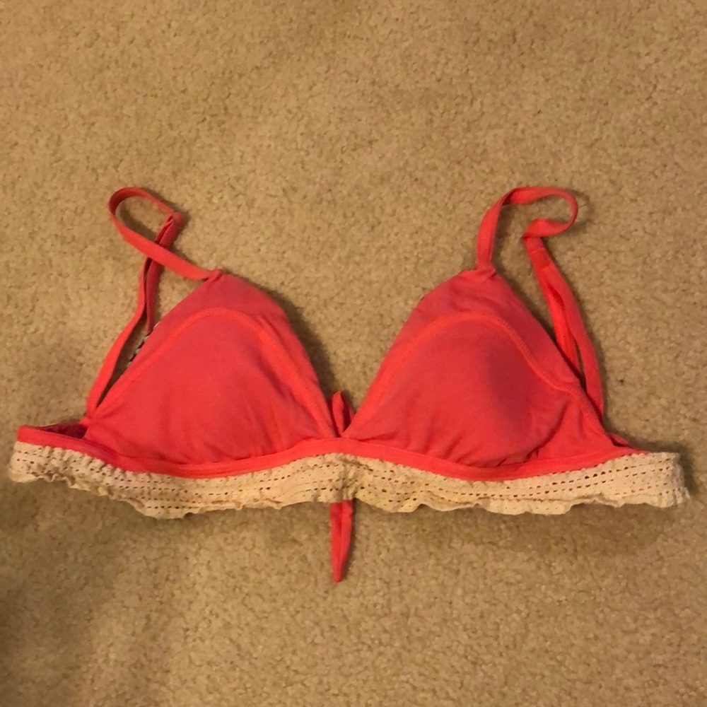 Maaji coral triangle bikini top with adjustable straps and tie back